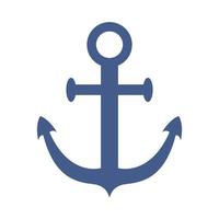 Vector ship anchor in flat design. Blue boat anchor.