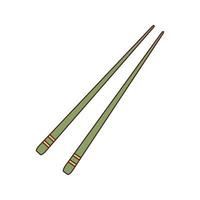 Vector food chopsticks. Illustration of traditional asian bamboo utensil. Wooden chopsticks.