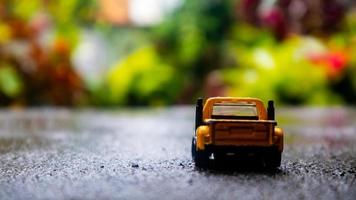 Minahasa, Indonesia  December 2022, the toy car in nature photo