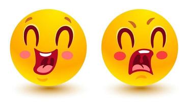 Funny and sad smiles vector