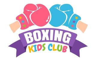 boxing kids club vector