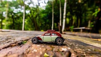 Minahasa, Indonesia  December 2022, the toy car in nature photo