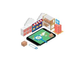 Modern Isometric Product Inventory Illustration, Web Banners, Suitable for Diagrams, Infographics, Book Illustration, Game Asset, And Other Graphic Related Assets vector