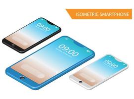 Modern Isometric Mockup Phone Illustration With Gradient, Suitable for Diagrams, Infographics, Game Asset, And Other Graphic Related Assets vector