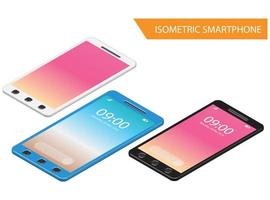 Modern Isometric Mockup Phone Illustration With Gradient, Suitable for Diagrams, Infographics, Game Asset, And Other Graphic Related Assets vector