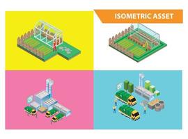 Modern 3d Isometric Set collection Smart Gardening Technology Illustration in White Isolated Background With People and Digital Related Asset vector