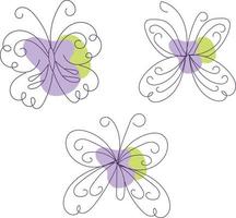 diseño de dibujo de arte de línea de mariposa