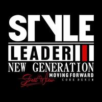 style leader vector text typography design