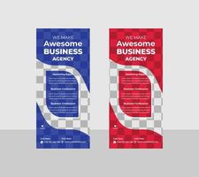 Business Roll Up Set Standee Design. Banner Template design vector