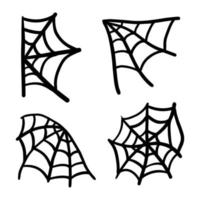 Spider web cobweb vector icon doodle.