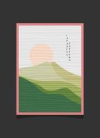 Abstract mountain painting, abstract background, line art mountain. vector