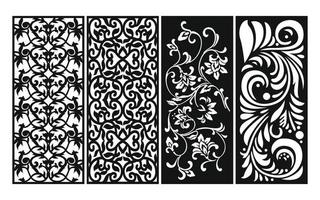 Decorative floral patterns, geometric template for cnc laser cutting vector