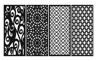 Decorative floral patterns, geometric template for cnc laser cutting vector