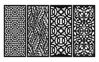 Decorative floral patterns, geometric template for cnc laser cutting vector