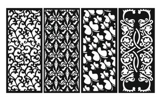 Decorative floral patterns, geometric template for cnc laser cutting vector