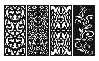 Decorative floral patterns, geometric template for cnc laser cutting vector