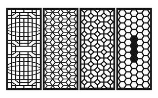 Decorative floral patterns, geometric template for cnc laser cutting vector