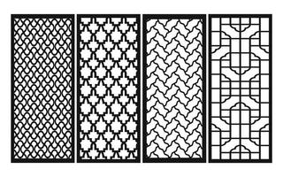 Decorative floral patterns, geometric template for cnc laser cutting vector