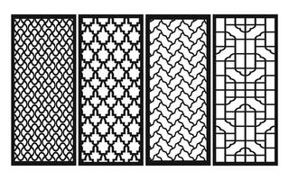 Decorative floral patterns, geometric template for cnc laser cutting vector