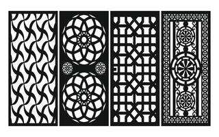 Decorative floral patterns, geometric template for cnc laser cutting vector