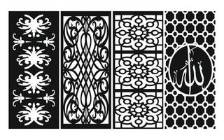 Decorative floral patterns, geometric template for cnc laser cutting vector