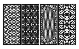 Decorative floral patterns, geometric template for cnc laser cutting vector