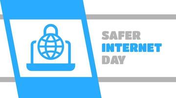 Safer Internet Day. Cyber security concept template for banner, card, poster, background vector