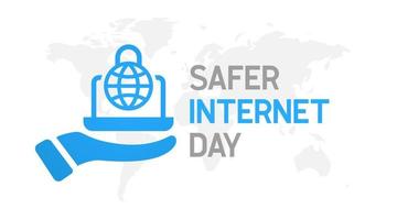 Safer Internet Day. Cyber security concept template for banner, card, poster, background vector