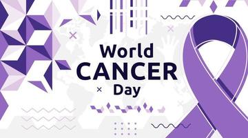 diseño de concepto de conciencia del día mundial contra el cáncer vector