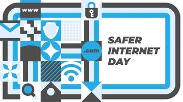 Safer Internet Day. Cyber security concept template for banner, card, poster, background vector