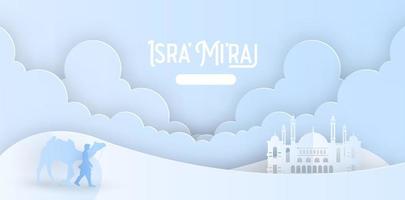 Al Isra Wal Miraj a miracle night journey Design for Poster, Banners, campaign and greeting card vector