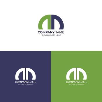 NN logo monogram isolated on half circle element design template vector