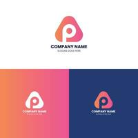 PA monogram logo isolated with a triangle shape, letter p logo design vector