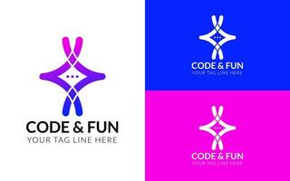 Modern Coding Logo Design vector