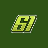 Racing number 61 logo design vector