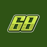 Racing number 68 logo design vector