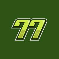 Racing number 77 logo design vector