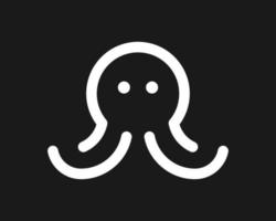 calamar pulpo tentáculo océano sepia calamares invertebrado línea lineal simple vector logo diseño