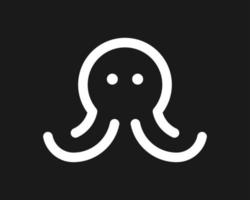 Squid Octopus Tentacle Ocean Cuttlefish Calamari Invertebrate Line Linear Simple Vector Logo Design