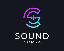 letra cs sc sonido música audio voz ecualizador volumen forma de onda frecuencia colorido vector logo diseño