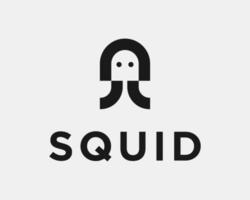 Squid Octopus Tentacle Ocean Cuttlefish Calamari Invertebrate Geometric Simple Vector Logo Design