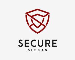 Letter S Shield Guard Security Protection Defense Safety Line Emblem Badge Simple Vector Logo Design