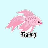 Beautiful fish stickers on colorful background for fishing lovers vector