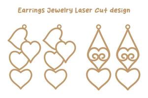 Valentines Earrings Jewelry Laser Cut design vector
