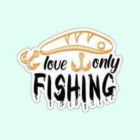 Beautiful fish stickers on colorful background for fishing lovers vector