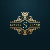 Luxury Gold S Letter Logo. Luxury Logo Initial Letter S Design vector