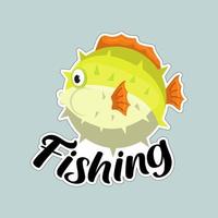 Beautiful fish stickers on colorful background for fishing lovers vector