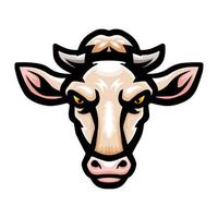 diseño de mascota con logotipo de cabeza de vaca vector