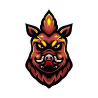 Wild boar head logo mascot design vector