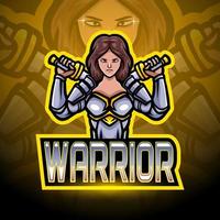 Warrior esport logo mascot design vector